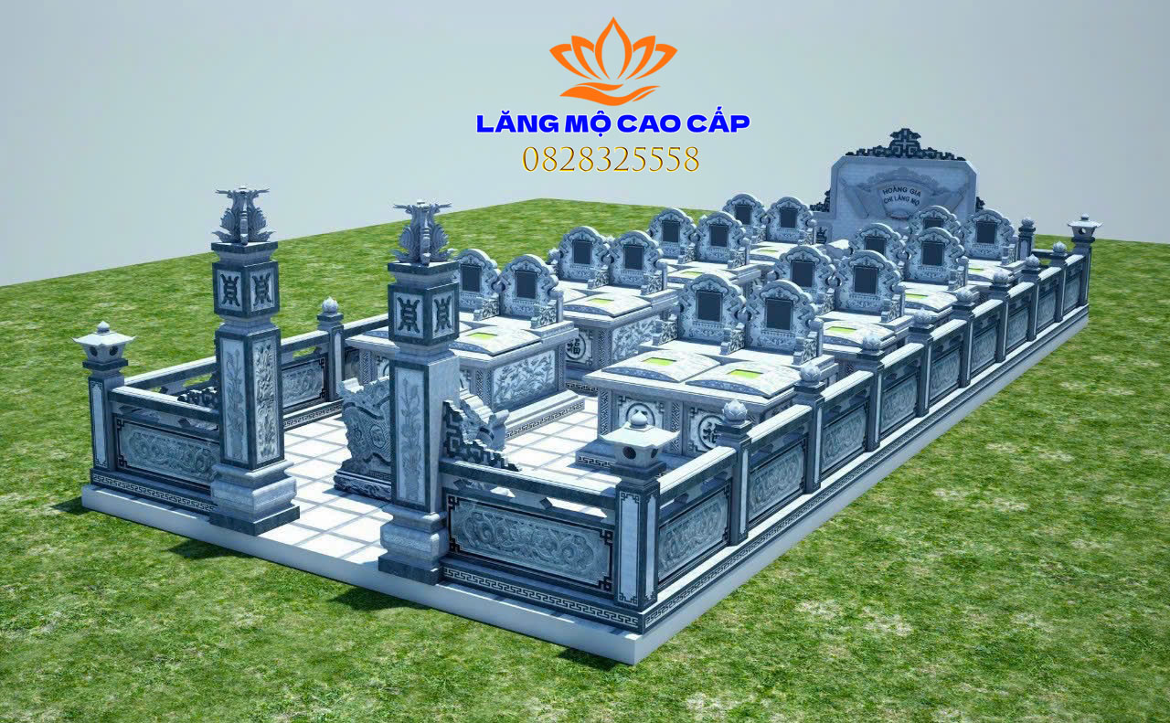mẫu thiết kế 3d phối cảnh khuôn viên lăng mộ